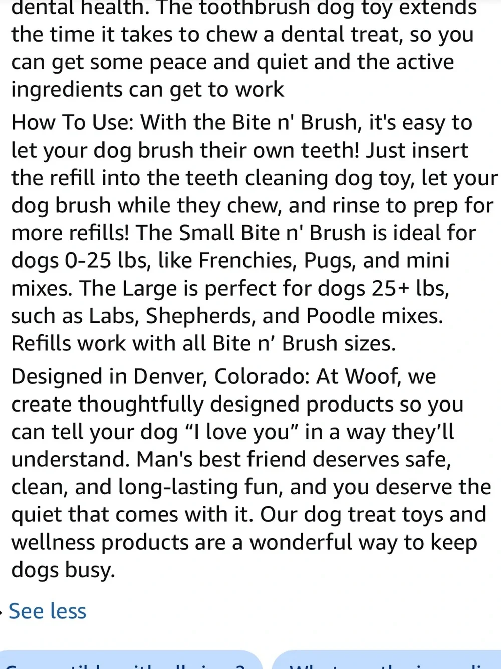 Woof Bite n' Brush Dental Toy & Refill treats Dark Green
